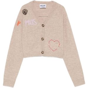 Moschino, Dames, Truien, Beige, Maat: L Wol,