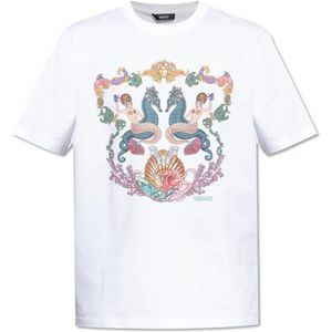 Versace, Heren, Tops, Wit, Maat: M Katoen,