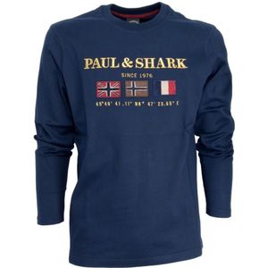 Paul & Shark, Heren, Sweatshirts & Hoodies, Blauw, Maat: S Katoen,