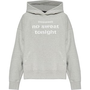 Dsquared2, Heren, Sweatshirts & Hoodies, Grijs, Maat: L Katoen,