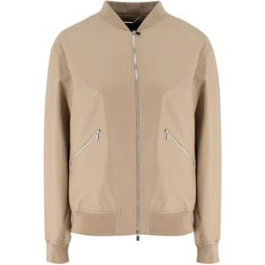 Kiton, Dames, Jassen, Beige, Maat: S Leer,
