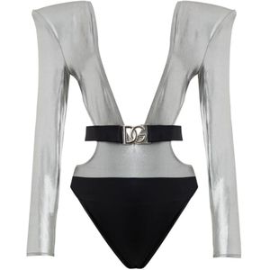 Dolce & Gabbana, Dames, Tops, Grijs, Maat: M Viscose,