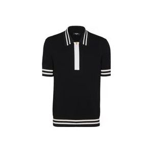 Balmain Gepersonaliseerd jacquard poloshirt , Black , Heren , Maat: S