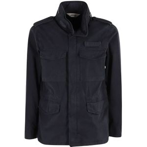 Aspesi, Heren, Jassen, Blauw, Maat: M Katoen,