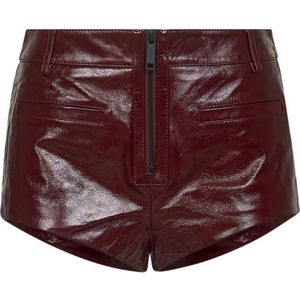 Self Portrait, Dames, Korte broeken, Rood, Maat: XS Leer,