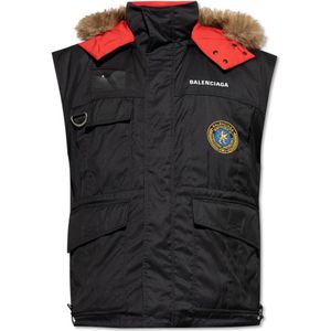 Balenciaga, Heren, Jassen, Zwart, Maat: S Leer,