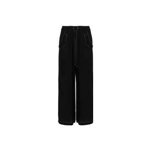 Pinko Zwarte Wijde Broek , Black , Dames , Maat: 2XS