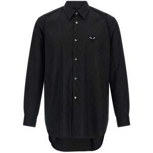 Comme des Garçons Play, Heren, Overhemden, Zwart, Maat: L Katoen,