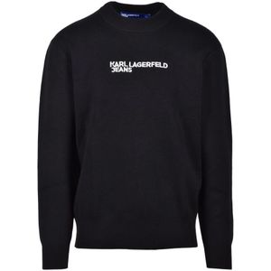 Karl Lagerfeld, Heren, Truien, Zwart, Maat: S Katoen,
