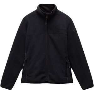 Napapijri, Heren, Sweatshirts & Hoodies, Zwart, Maat: S Fleece,