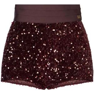 Elisabetta Franchi, Dames, Korte broeken, Paars, Maat: XS Satijn,