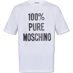 Moschino, Heren, Tops, Wit, Maat: S Katoen,