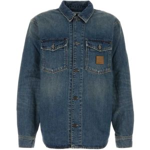 Carhartt Wip, Heren, Overhemden, Blauw, Maat: M Katoen,