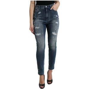 Dolce & Gabbana - Dark Blue Distressed Grace - Jeans - Blauw