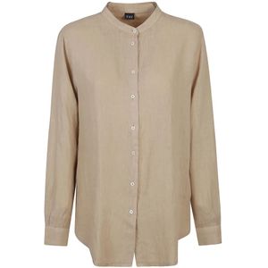 Fay, Dames, Blouses & Shirts, Beige, Maat: L Linnen,