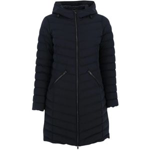 Moose Knuckles, Dames, Mantels, Blauw, Maat: S Leer,