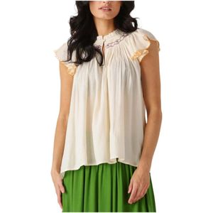Louizon, Dames, Blouses & Shirts, Beige, Maat: L Linnen,