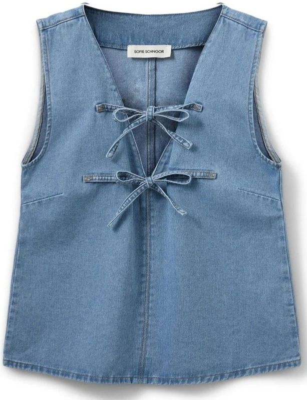 Sofie Schnoor - Denim - Mouwloze Top - Blauw - V-Hals