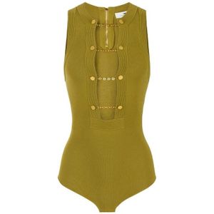 Elisabetta Franchi, Dames, Tops, Groen, Maat: XS Viscose,