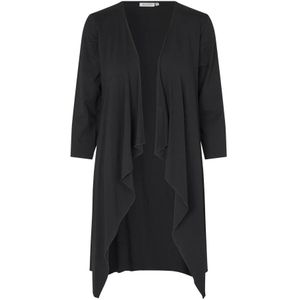 Masai - Cardigan - Zwart - Lange Gebreide Cardigan - Jersey Stofmix
