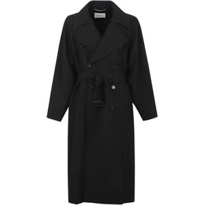 Saint Laurent, Heren, Mantels, Zwart, Maat: M Katoen,