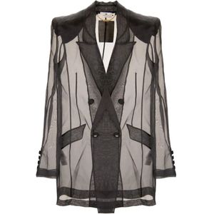 Elisabetta Franchi, Dames, Jassen, Zwart, Maat: XS Zijde,