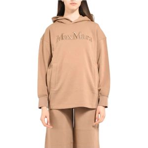 Max Mara, Dames, Sweatshirts & Hoodies, Bruin, Maat: XS Jersey,
