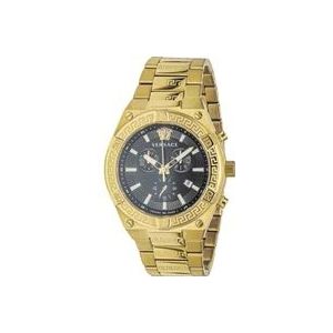 Versace Sporty Greca Chronograaf Gouden Horloge , Yellow , Heren , Maat: ONE Size