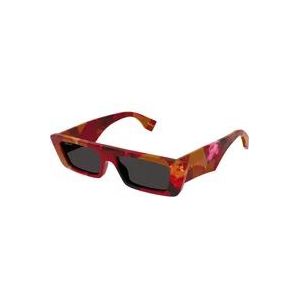 Gucci Rode zonnebril voor vrouwen , Multicolor , Dames , Maat: 54 MM