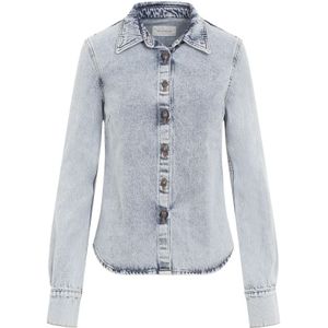 Magda Butrym, Dames, Blouses & Shirts, Blauw, Maat: 2XS Katoen,