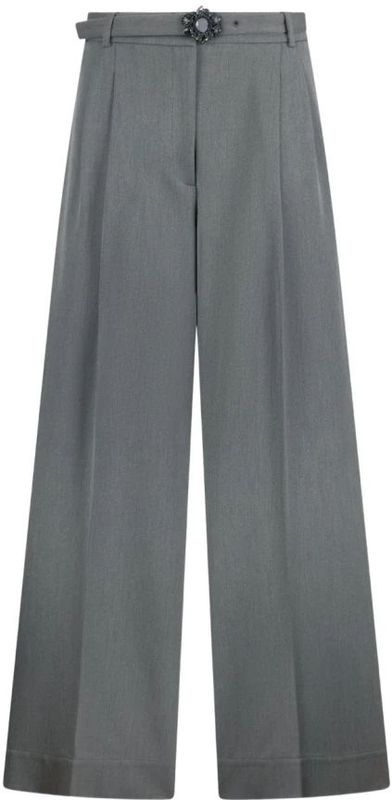 Liu Jo - ECS Pant.pieghe Mf 5269 Ts 224 - Wijde Palazzo Broek - Grijs - Dames