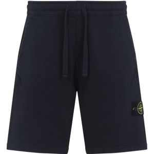 Stone Island, Heren, Korte broeken, Zwart, Maat: M Katoen,