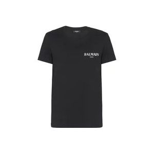 Balmain Vintage T-shirt met korte mouwen , Black , Heren , Maat: S