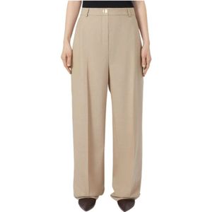 Sportmax, Dames, Broeken, Bruin, Maat: M Wol,