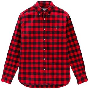 Woolrich Geruite Flanellen Overhemd , Red , Heren , Maat: M