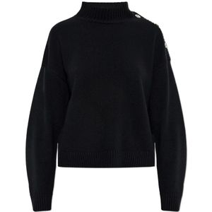 Versace, Dames, Truien, Zwart, Maat: 2XS Wol,