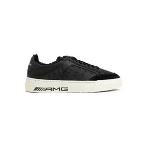 Santoni Gloria AMG Leren Sneakers , Black , Heren , Maat: 39 1/2 EU
