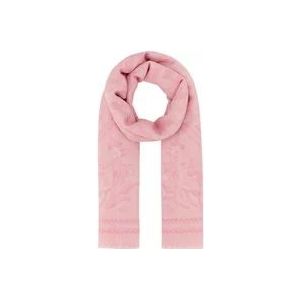 Versace Gedrukte wollen blend foulard , Pink , Dames , Maat: ONE Size