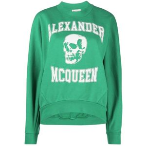 Alexander McQueen, Dames, Sweatshirts & Hoodies, Groen, Maat: 2XS Katoen,