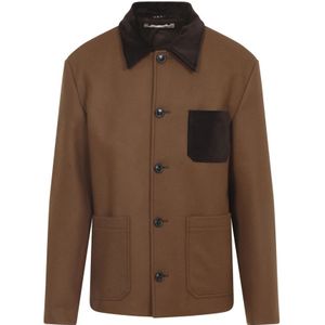 Marni, Heren, Jassen, Bruin, Maat: XL Wol,