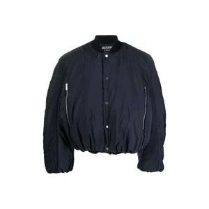 Jacquemus Blauwe Croissant Puffer Bomberjas , Blue , Heren , Maat: L