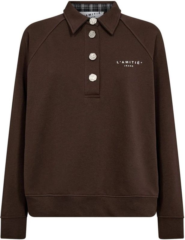 Haute L'Amitié - Polo Logo Sweat - Bruin - Sweater