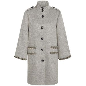 Bruuns Bazaar, Dames, Mantels, Grijs, Maat: L Wol,