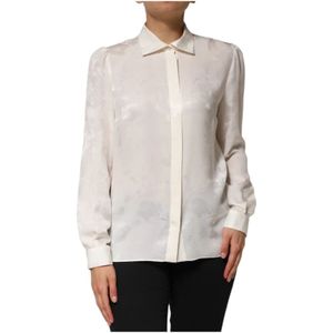 Dolce & Gabbana, Dames, Blouses & Shirts, Wit, Maat: L Zijde,