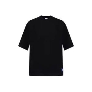 Burberry T-shirt van biologisch katoen , Black , Heren , Maat: S