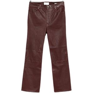 Frame, Dames, Broeken, Rood, Maat: W27 Leer,