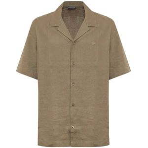 Emporio Armani - EM000593_AF12356 - Linnen Overhemd - Bruin - Korte Mouwen