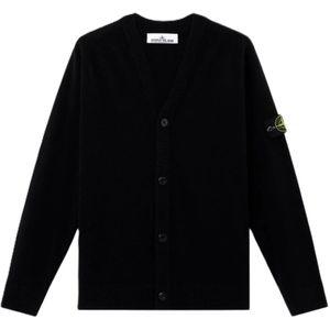 Stone Island, Heren, Truien, Zwart, Maat: L Wol,