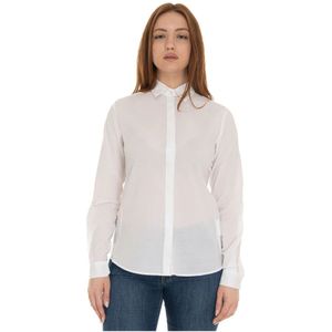 Fay, Dames, Blouses & Shirts, Wit, Maat: M Katoen,