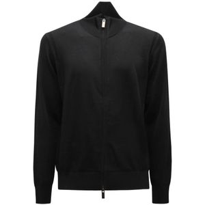 Paolo Pecora, Heren, Sweatshirts & Hoodies, Zwart, Maat: L Wol,